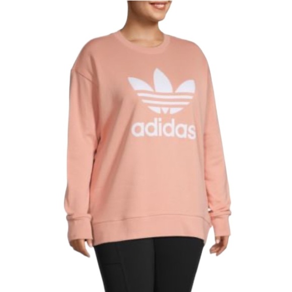 Adidas Size Medium Pink Sporty Crewneck Sweatshirt - Picture 1 of 9